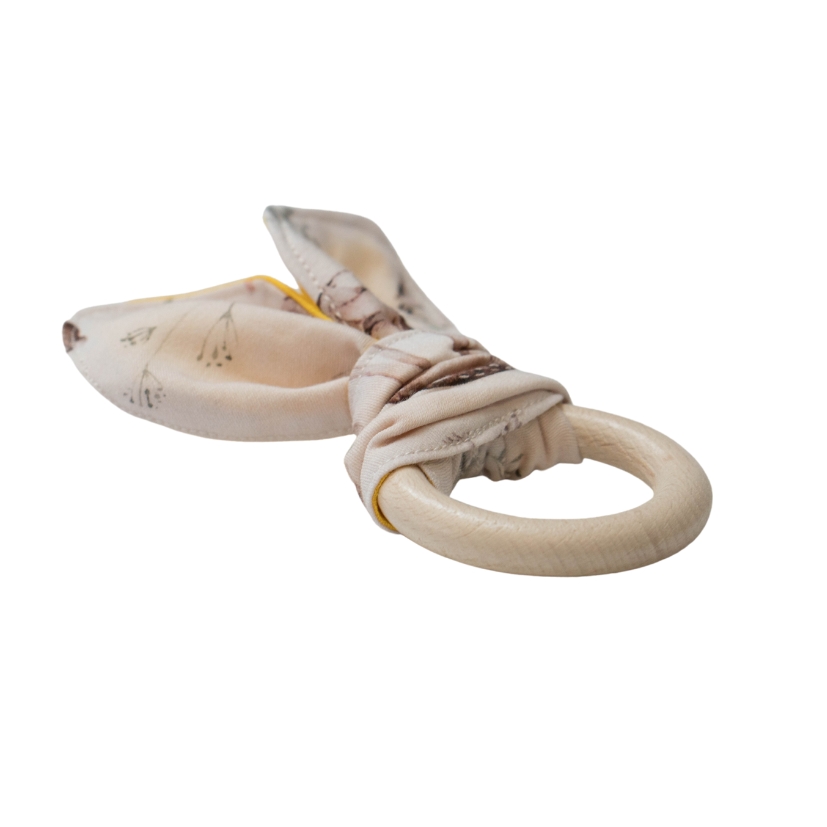 Inel dentiție din lemn și bumbac organic "Animale" - Image 2