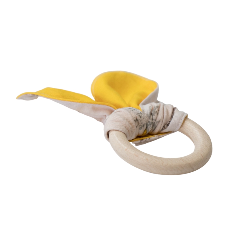 Inel dentiție din lemn și bumbac organic "Animale" - Image 5