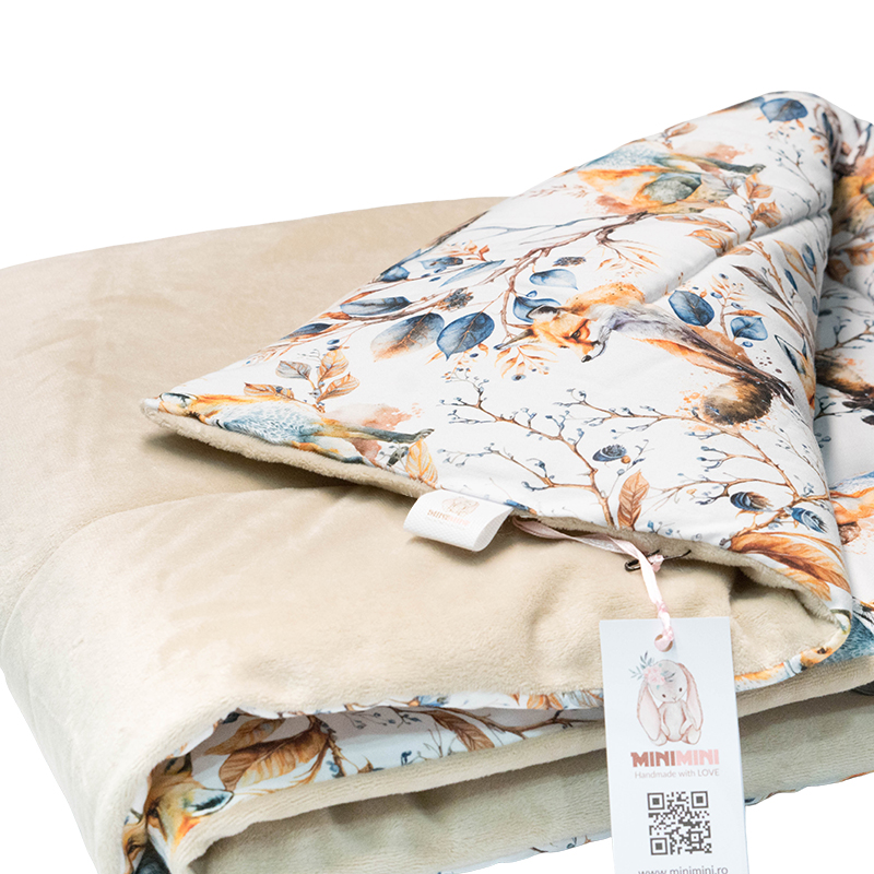 Păturică de iarnă Minky Neted Vulpe Bej 100 x 75 cm - Image 3