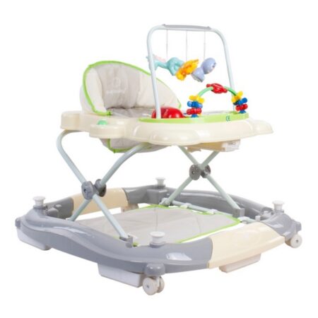 Premergător Sun Baby Pisicuță 021 cu funcție de balansoar - Green Grey