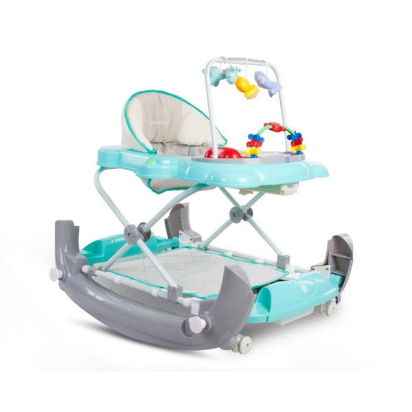 Premergător Sun Baby Pisicuță 021 cu funcție de balansoar - Turquoise Grey - Image 2