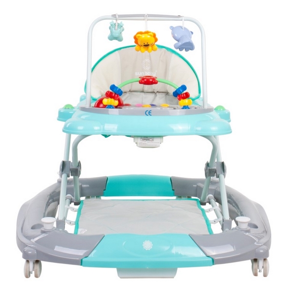 Premergător Sun Baby Pisicuță 021 cu funcție de balansoar - Turquoise Grey - Image 7