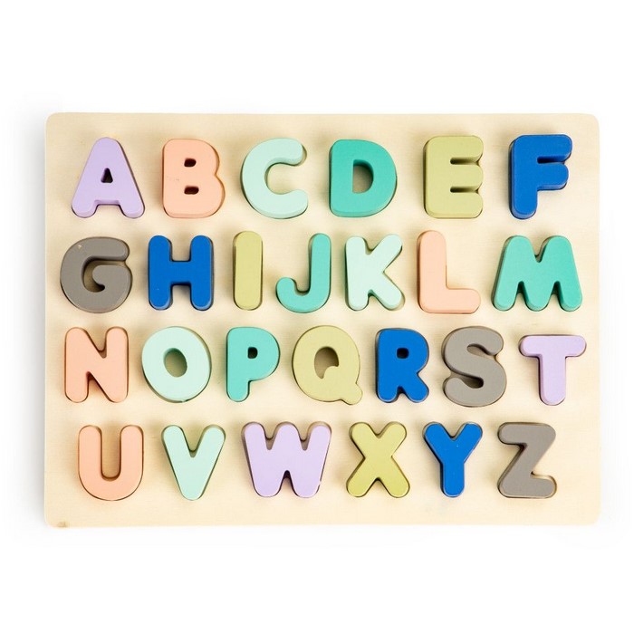 Tablă educațională din lemn cu cifre și litere - 51 de elemente Ecotoys MA4512 - Image 2