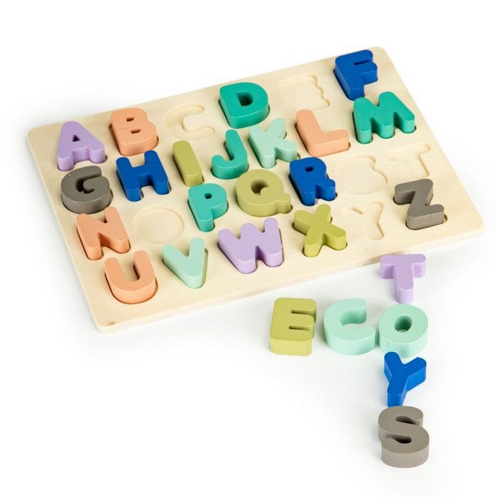 Tablă educațională din lemn cu cifre și litere - 51 de elemente Ecotoys MA4512 - Image 4