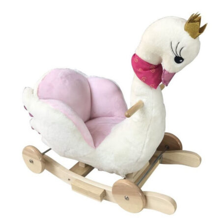 Balansoar de pluș NEFERE Lebăda cu roți