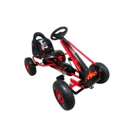 Kart cu pedale Gokart, 3-6 Ani, roți pneumatice din cauciuc, frână de mână, G3 R-Sport - Roșu