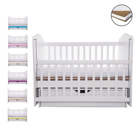 Pat VESSANTI Como culisant cu sertar Saltea cocos confort 120 x 60 x 12 cm