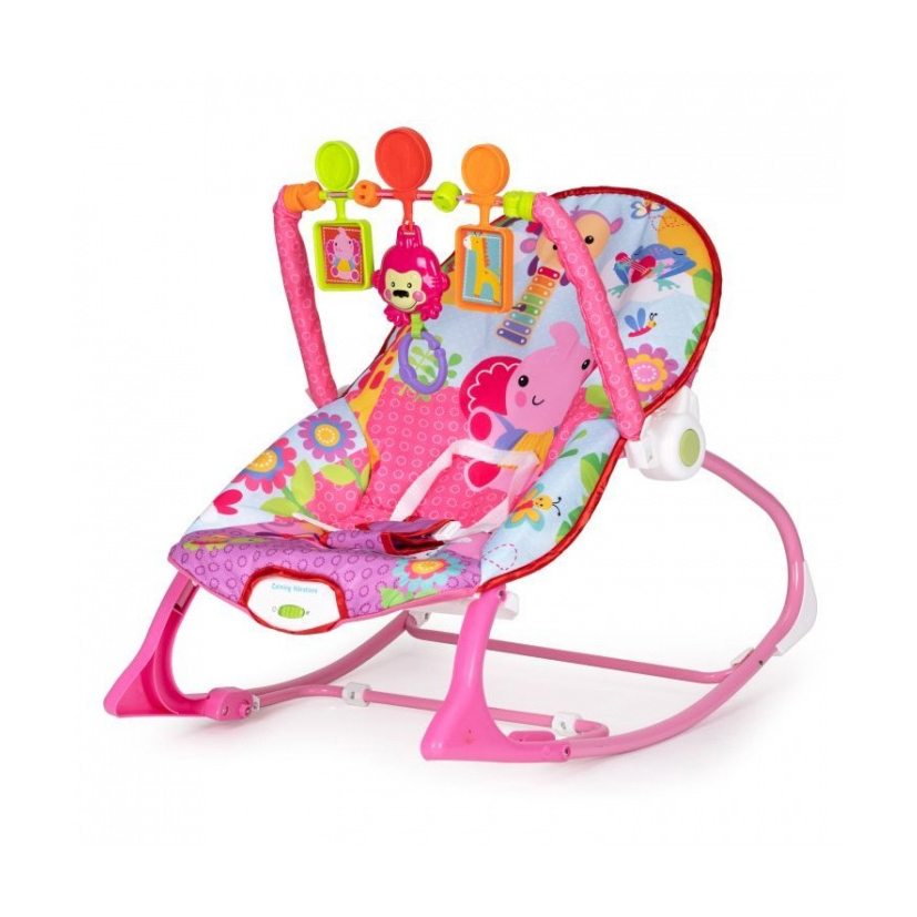 Balansoar 2 în 1 cu vibrații Ecotoys 8617 - Roz - Image 2