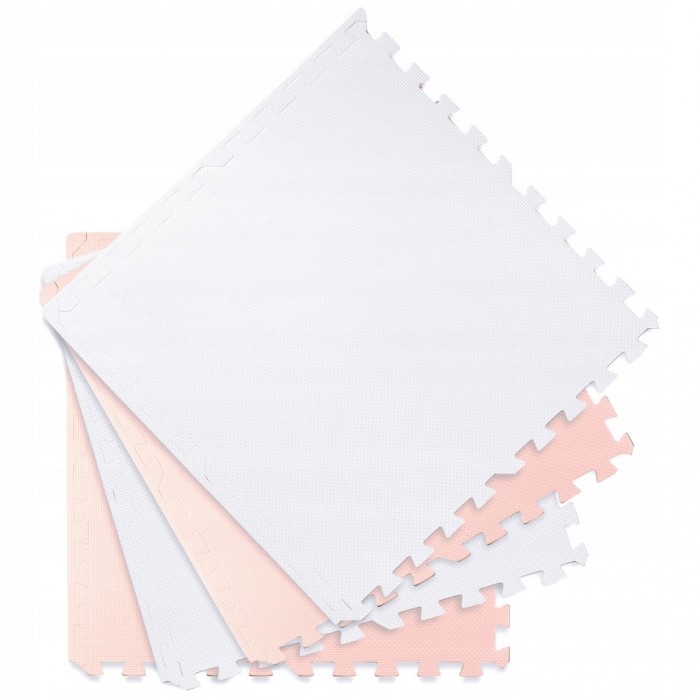 Saltea de joacă 120 x 120 cm Ricokids 7481 - Alb - Roz - Image 2