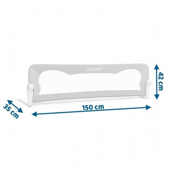 Barieră de protecție pentru pat 150 x 35 x 42 cm Ricokids - Albastru - Image 4