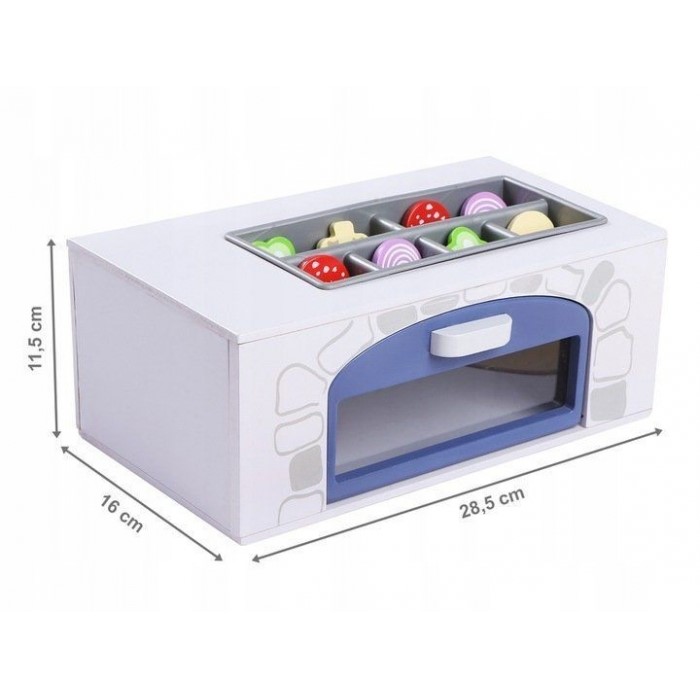 Cuptor pentru pizza din lemn + accesorii pentru bucătărie și alimente Ecotoys 4333 - Image 2