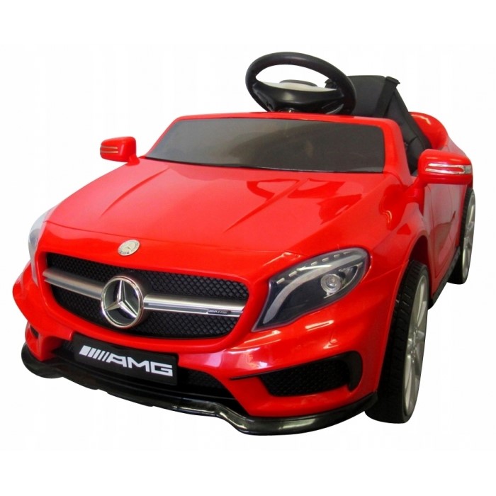 Mașinuță electrică cu telecomandă, Mercedes GLA45, scaun piele, 1-4 ani, R-Sport, Roșu - Image 4