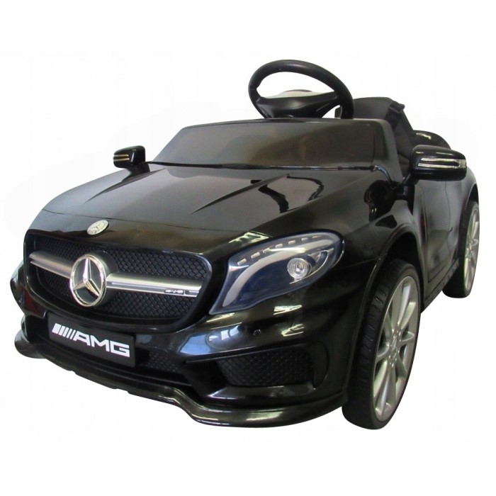 Mașinuță electrică cu telecomandă, roți EVA, scaun piele Mercedes GLA45 - Negru - Image 2