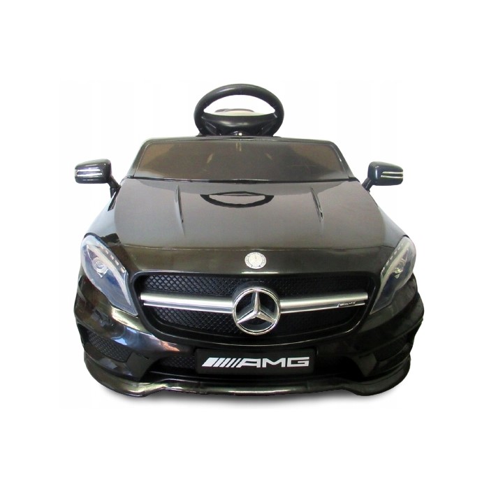 Mașinuță electrică cu telecomandă, roți EVA, scaun piele Mercedes GLA45 - Negru - Image 3