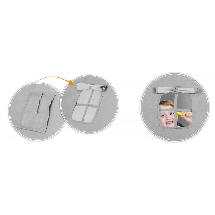 Cort de joacă pentru copii cu ghirlandă și lumini Ricokids 120 X 120 X 165 Cm - Gri - Image 6