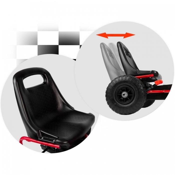 Kart cu pedale și roți gonflabile Gokart RK-593 Ricokids 759300, Roșu - Image 11