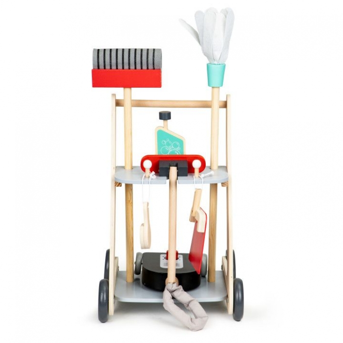 Antemergător din lemn XXL cu aspirator și elemente pentru curățenie Ecotoys 4404 - Image 6