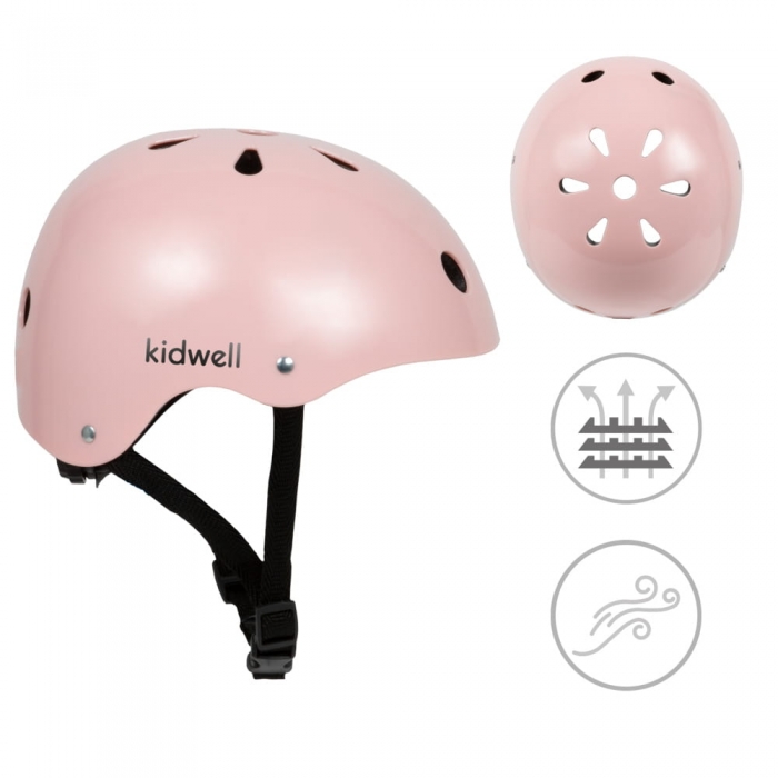 Cască de protecție pentru copii reglabilă din ABS și EPS, mărime S, 48 - 52 cm, Kidwell ORIX - Roz - Image 2