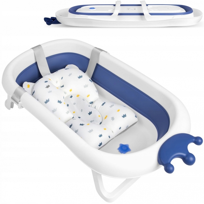 Cădiță de baie cu dop de scurgere si pernita inclusa Ricokids RK-280 - Albastru - Image 2