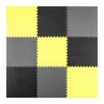 Saltea de joacă tip puzzle 180 X 180 cm Ricokids 7497 - Galben - Gri - Negru