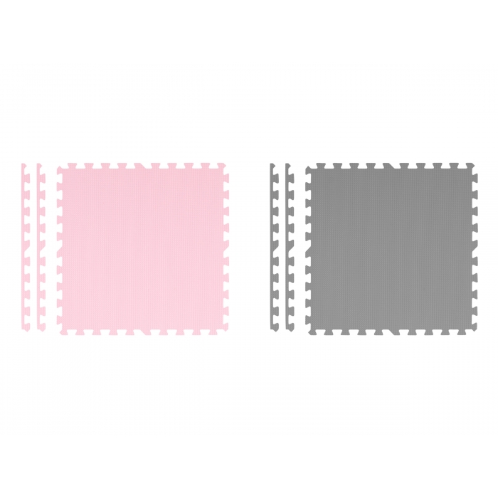 Saltea de joacă tip puzzle 180 X 180 cm Ricokids 7498 - Roz - Gri - Image 4
