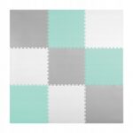 Saltea de joacă tip puzzle 180 X 180 cm Ricokids 7499 - Turcoaz - Gri