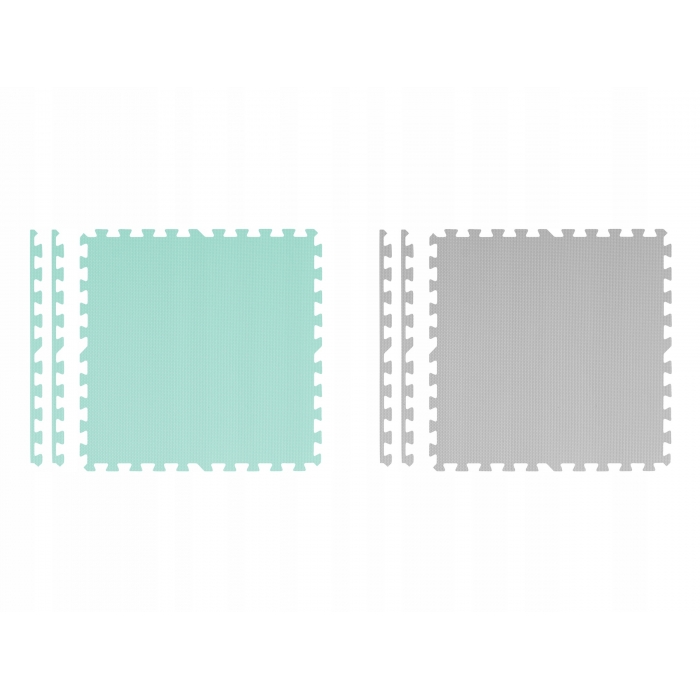 Saltea de joacă tip puzzle 180 X 180 cm Ricokids 7499 - Turcoaz - Gri - Image 3