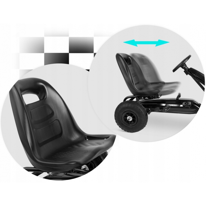 Kart cu pedale și roți gonflabile, Gokart RK-590, Ricokids 759000, Negru - Image 3