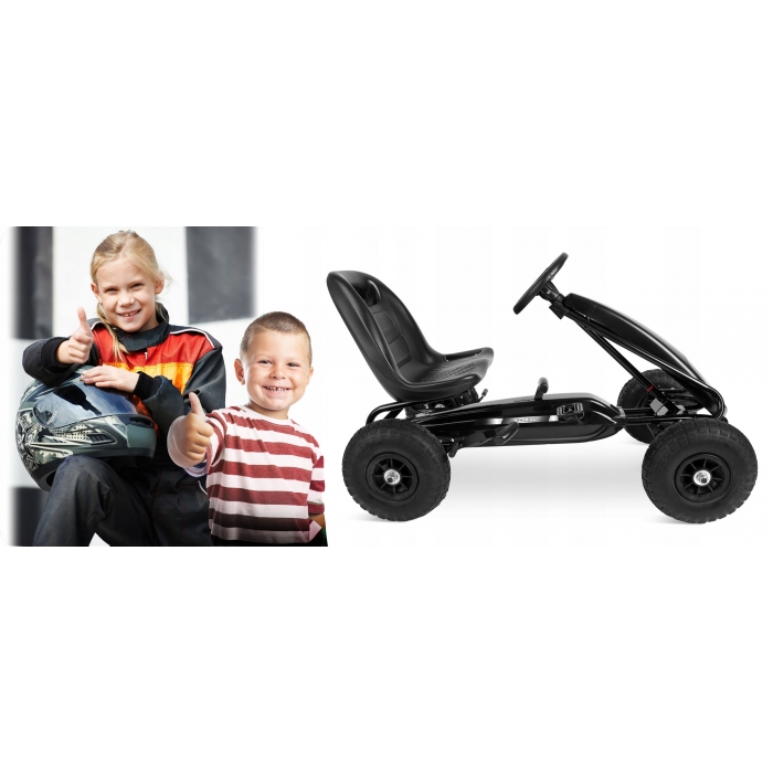 Kart cu pedale și roți gonflabile, Gokart RK-590, Ricokids 759000, Negru - Image 4