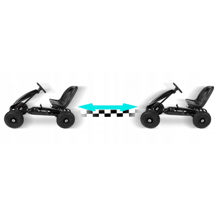 Kart cu pedale și roți gonflabile, Gokart RK-590, Ricokids 759000, Negru - Image 5