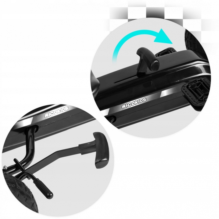 Kart cu pedale și roți gonflabile, Gokart RK-590, Ricokids 759000, Negru - Image 8