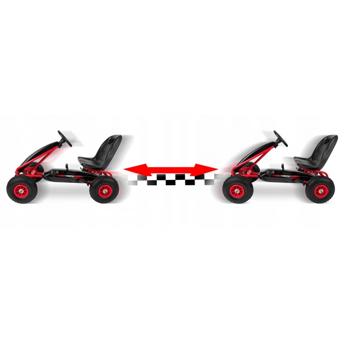 Kart cu pedale și roți gonflabile, Gokart RK-590, Ricokids 759001, Roșu - Image 5