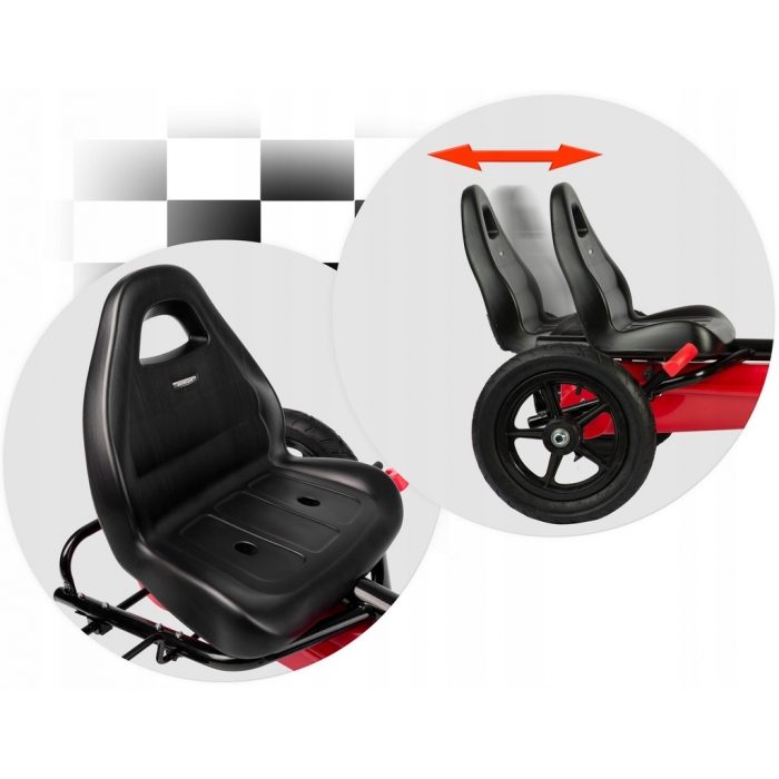Kart cu pedale și roți gonflabile, Gokart RK-592 Ricokids 759201, Roșu - Image 3