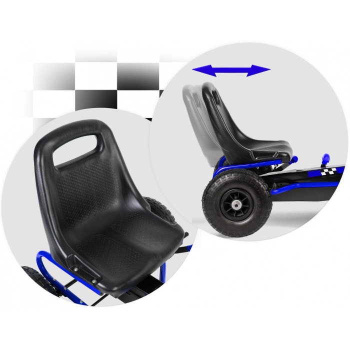 Kart cu pedale și roți gonflabile, Gokart RK-594, Ricokids 759400, Albastru - Image 3