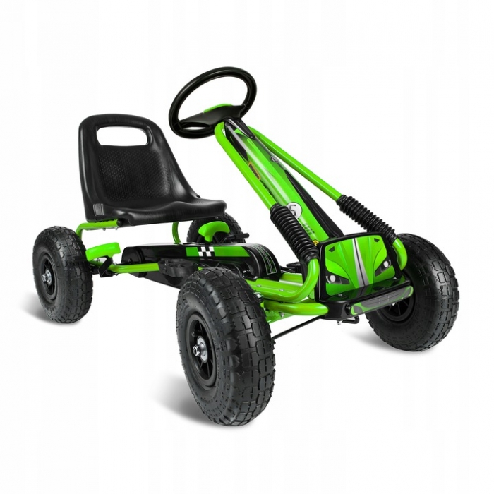 Kart cu pedale și roți gonflabile, Gokart RK-594, Ricokids 759402, Verde