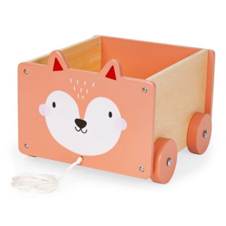 Cărucior din lemn pentru depozitarea jucăriilor Ecotoys 2902