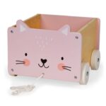 Cărucior din lemn pentru depozitarea jucăriilor Ecotoys 2904