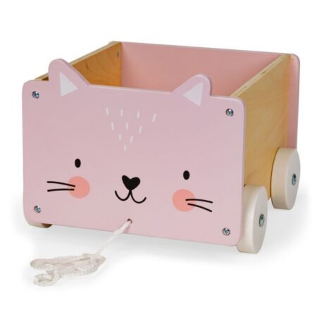Cărucior din lemn pentru depozitarea jucăriilor Ecotoys 2904