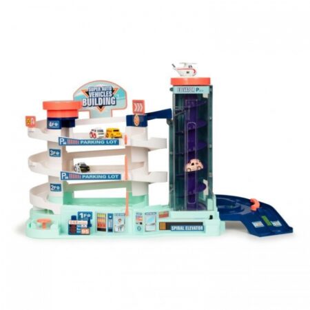 Garaj tip parcare pentru mașinuțe, cu lift electric, Ecotoys HC493514