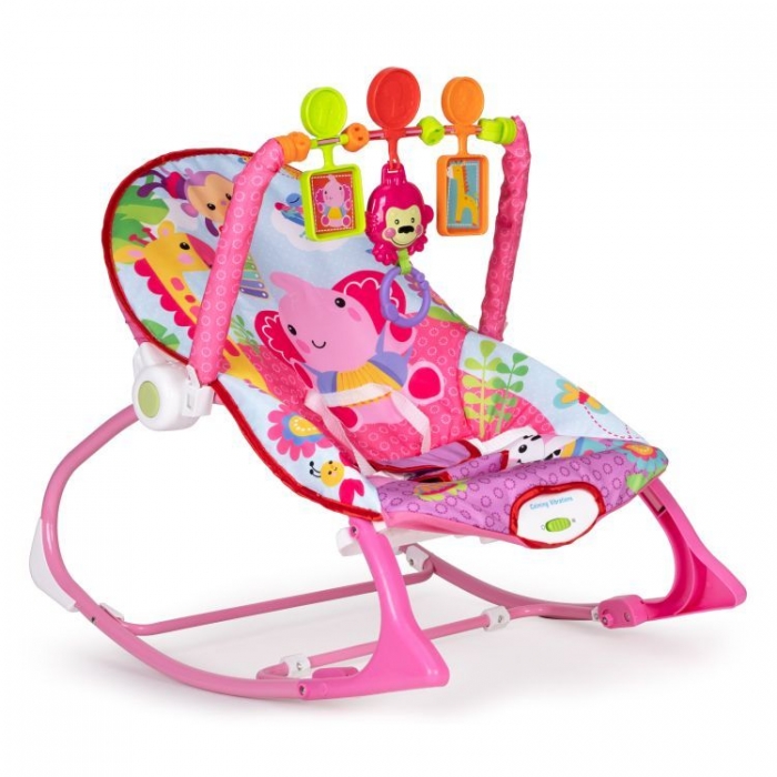 Balansoar 2 în 1 cu vibrații Ecotoys 8617 - Roz - Image 4