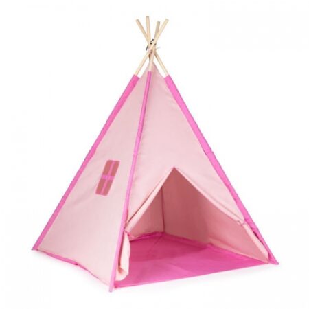 Cort indian teepee de joacă pentru copii, tip wigwam Ecotoys - Roz