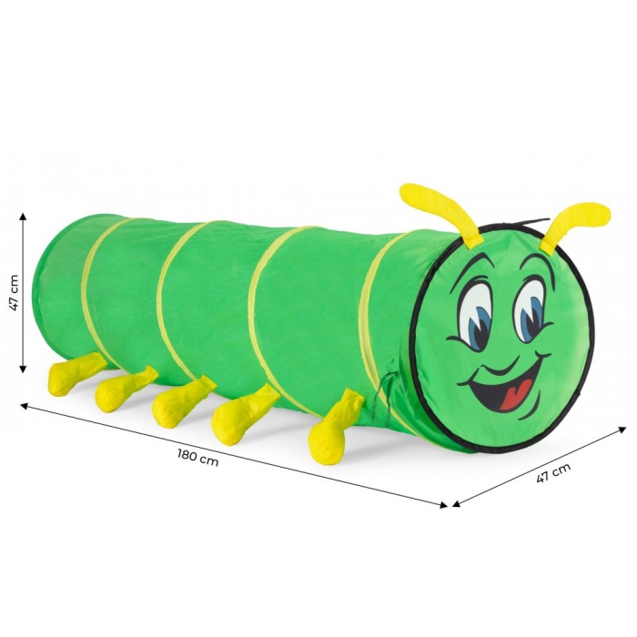 Cort de joacă pentru copii cu tunel Ecotoys 8601 - Omidă verde - Image 4
