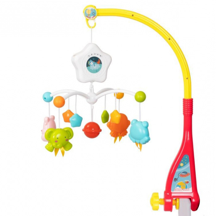 Carusel muzical pentru pătuț cu lumini, sunete și jucării Huanger HE0307 - Multicolor