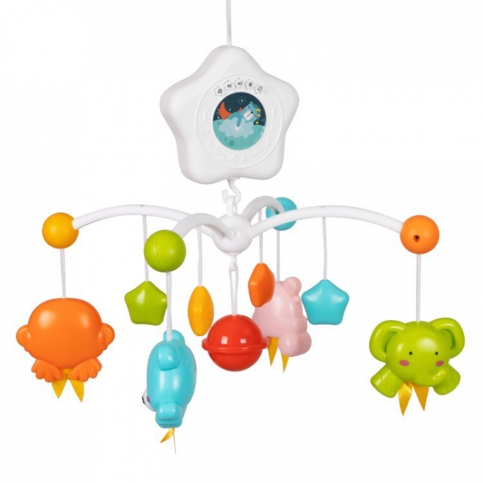 Carusel muzical pentru pătuț cu lumini, sunete și jucării Huanger HE0307 - Multicolor - Image 2