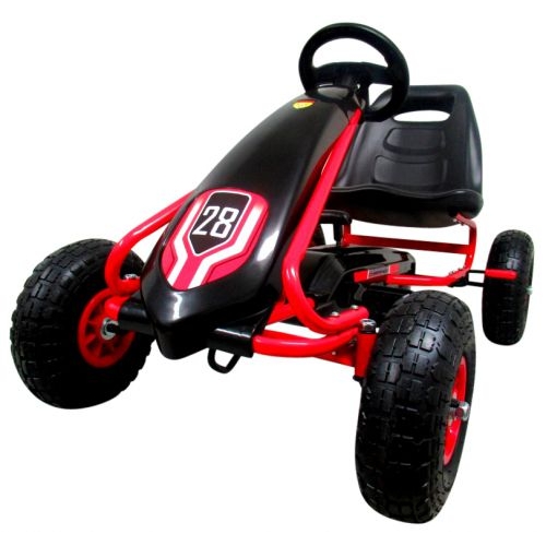 Kart cu pedale Gokart, 3-7 ani, roți gonflabile, G4 R-Sport - Negru - Image 2