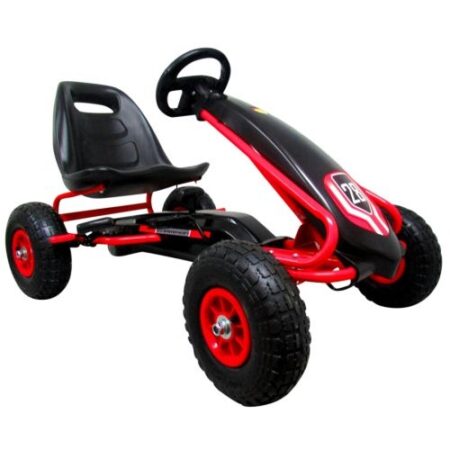 Kart cu pedale Gokart, 3-7 ani, roți gonflabile, G4 R-Sport - Negru