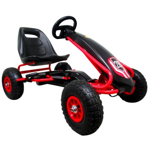 Kart cu pedale Gokart, 3-7 ani, roți gonflabile, G4 R-Sport - Negru
