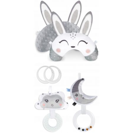 Set de 4 jucării interactive pentru salteluțe de joacă Nukido 731000 - Gri