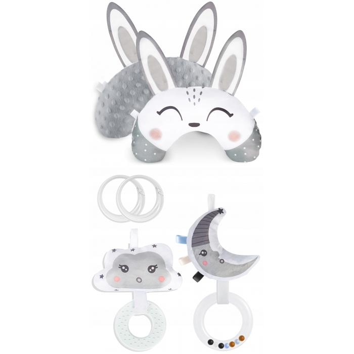 Set de 4 jucării interactive pentru salteluțe de joacă Nukido 731000 - Gri