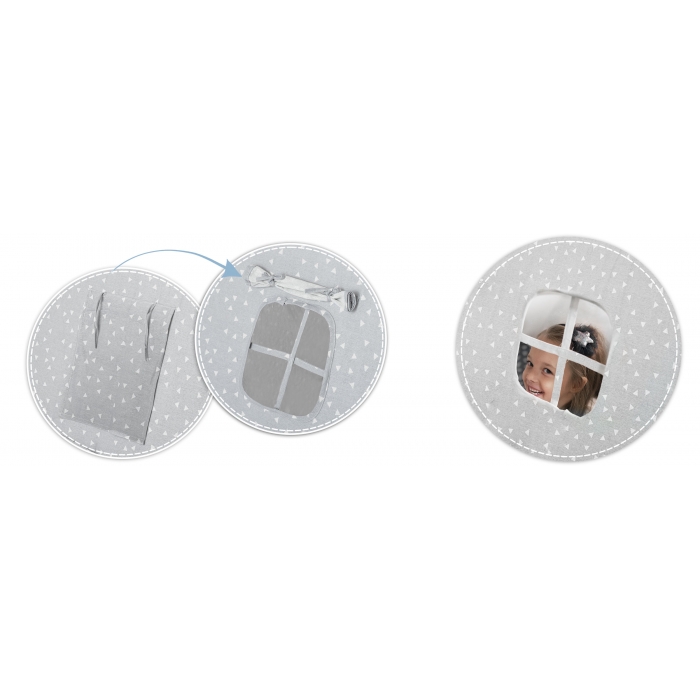 Cort de joacă pentru copii cu lampă și 2 pernițe Nukido 107 x 116 x 110 cm - Gri - Image 6